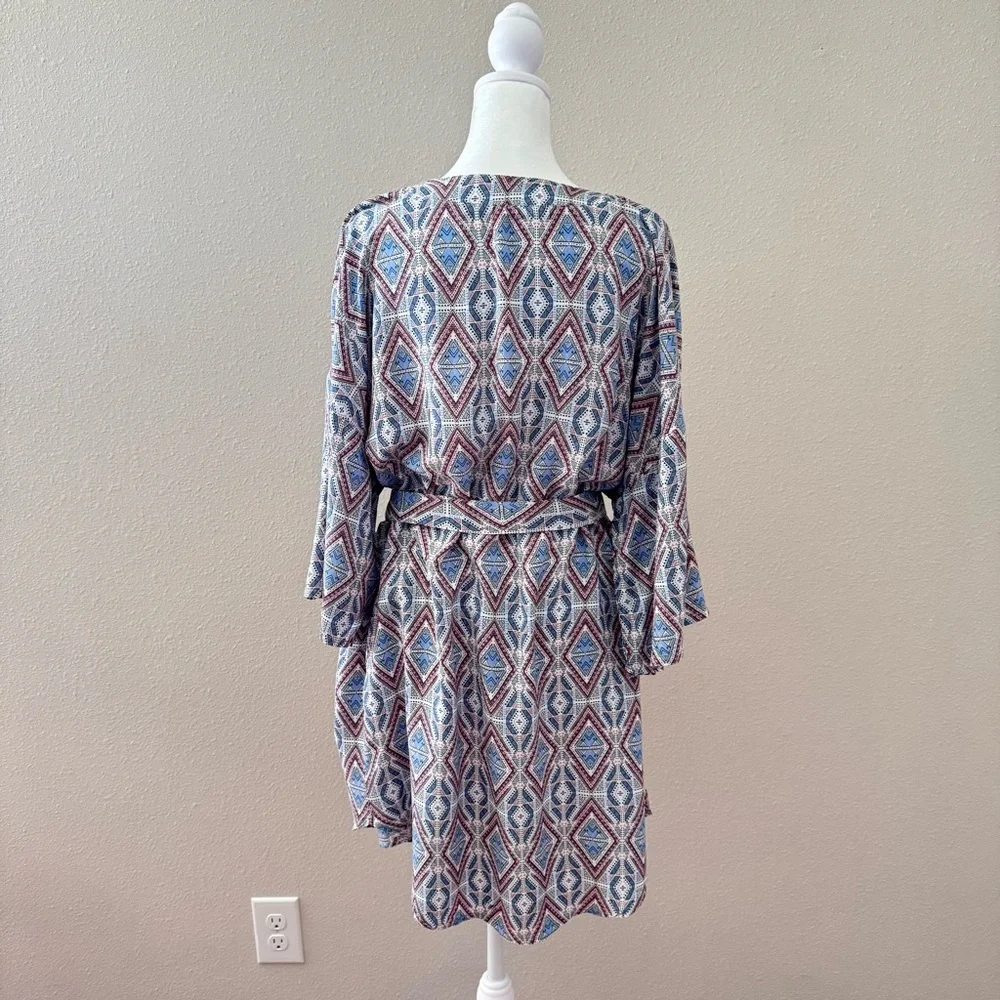 Geometric Patterned Kimono Robe - Picture 3 of 8